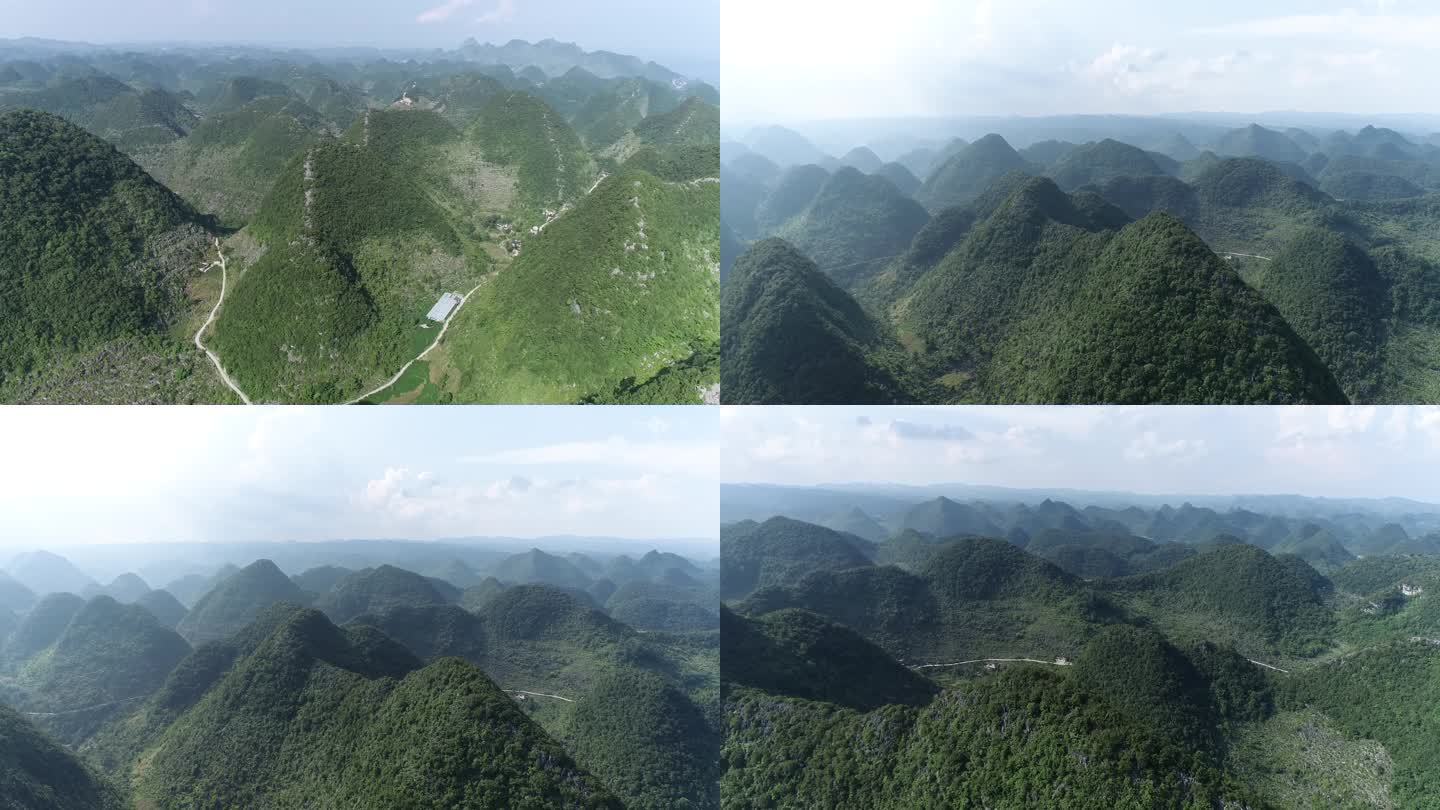 航拍贵州深山 水墨风4k