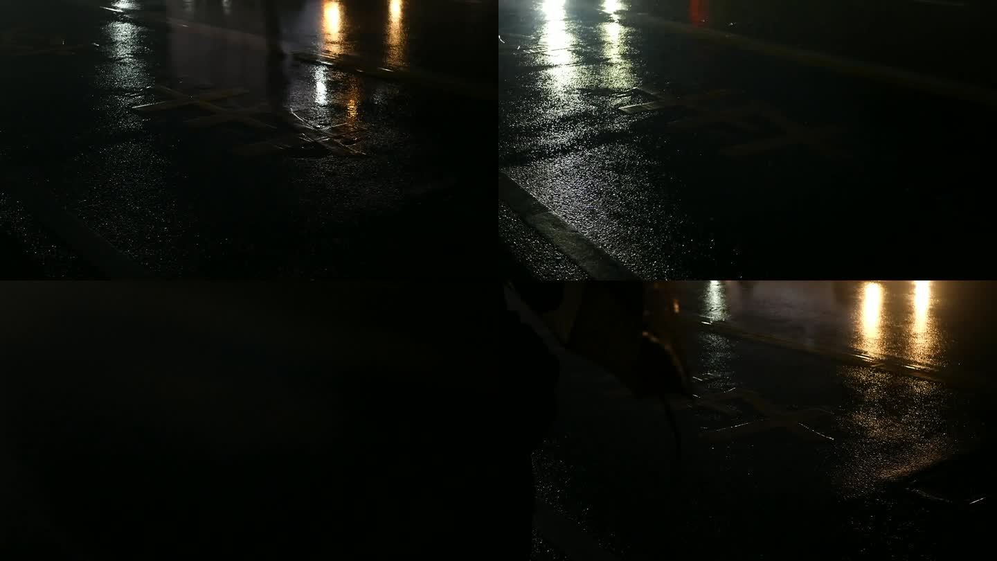 雨夜的公交车站