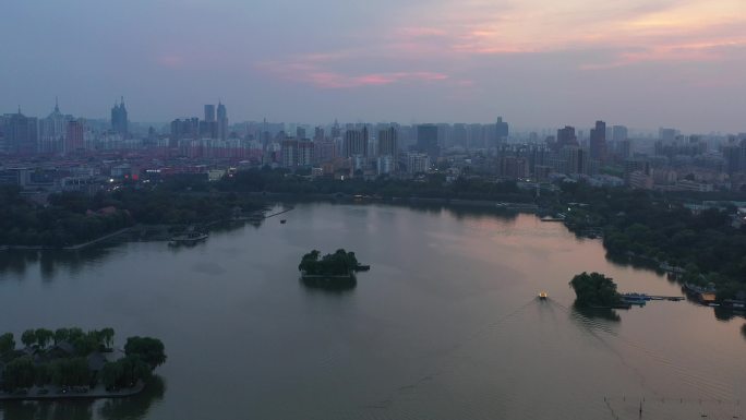 大明湖日落4K视频素材