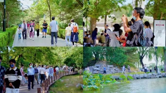 假期出行景区旅游拍照打卡旅游目的游客镜头