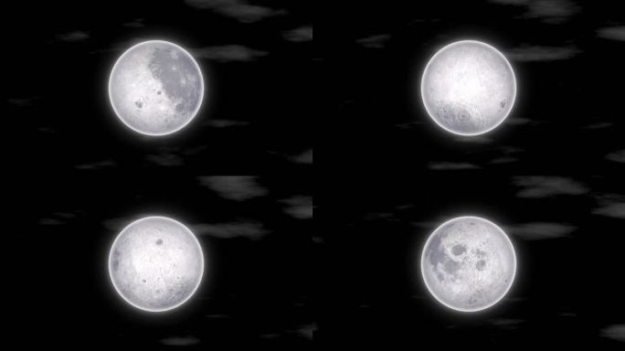 自转发光月球视频素材带透明通道含工程文件