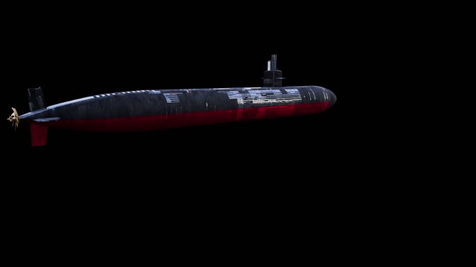 潜艇三维展示4k通道可循环