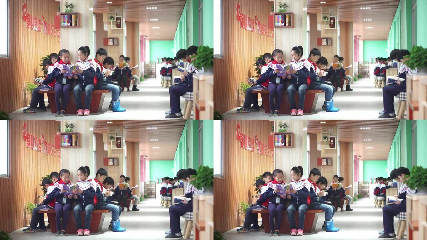 学生在图书馆读书