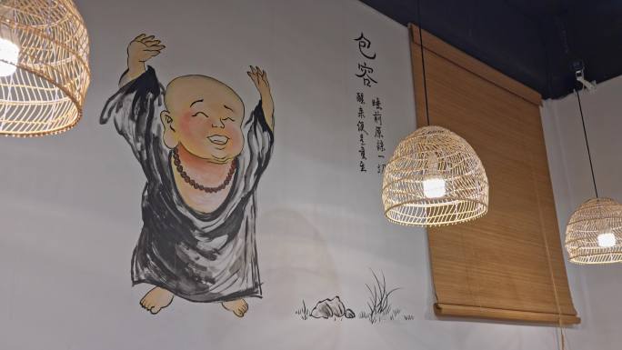 佛系装饰画壁画 竹子氛围灯