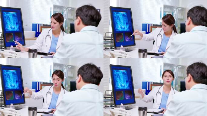 医生解释结肠x光就医看病互动