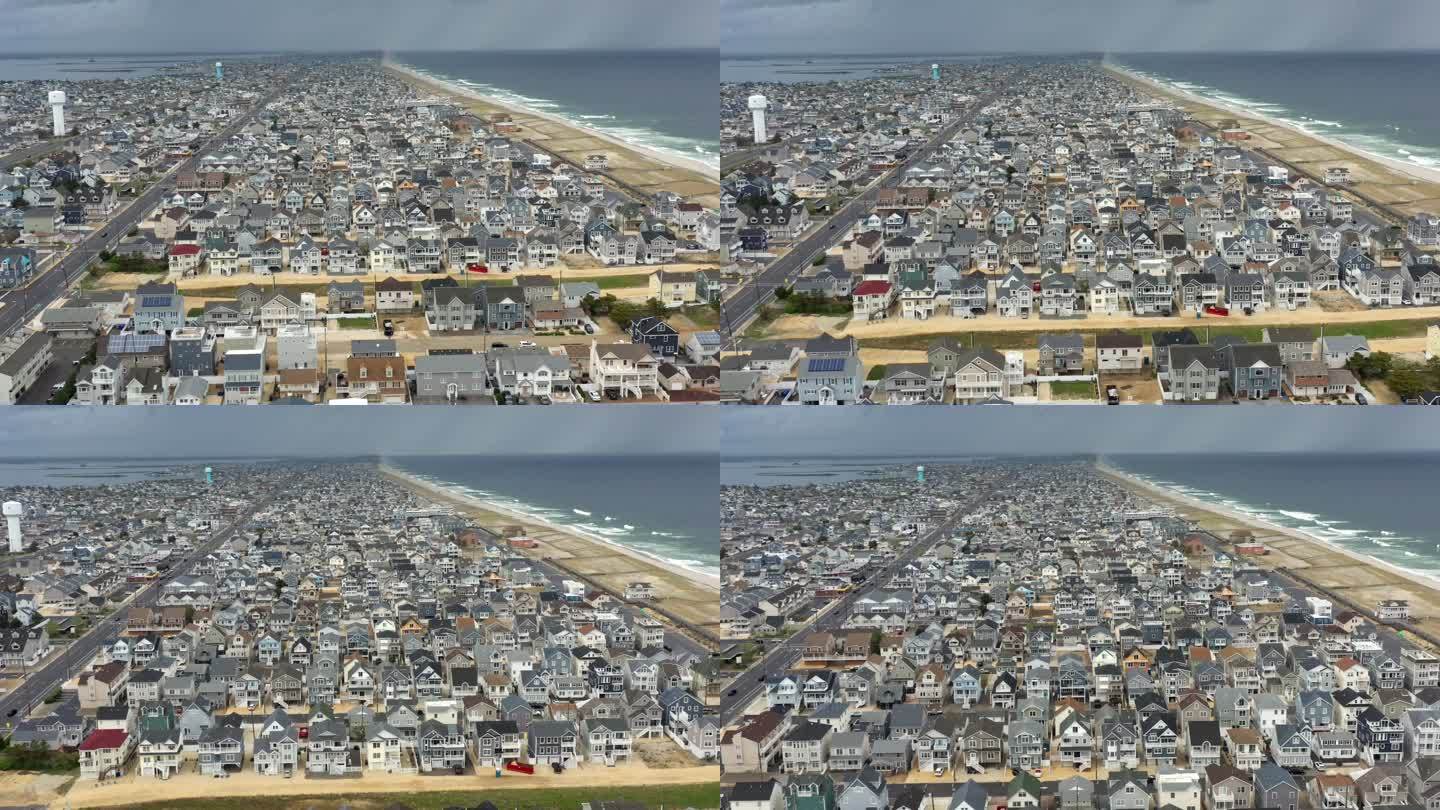 泽西海岸海滨高地住宅鸟瞰图