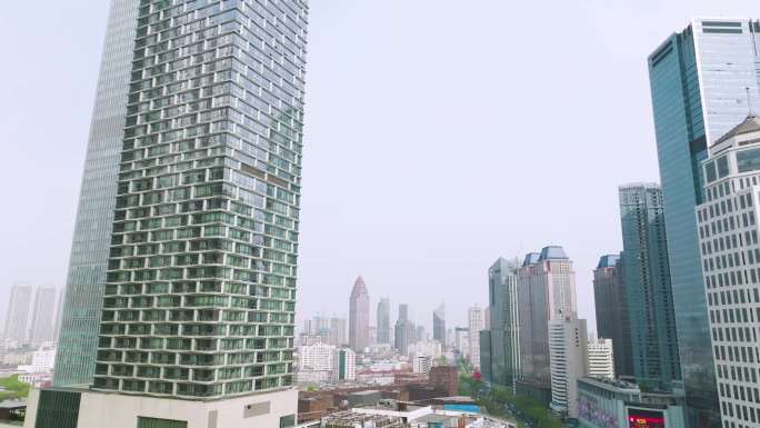 航拍天津-一镜环绕城市高层建筑