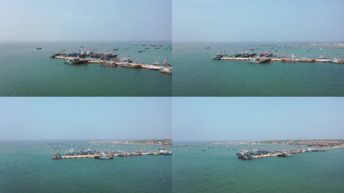 海港港口船只渔船旋转4k航拍