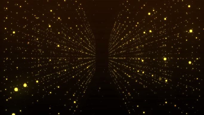 【通道】金色科技粒子虚空间通道背景素材