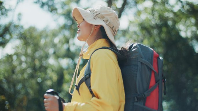 森林中的徒步旅行者