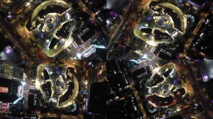 广州天环广场夜景航拍