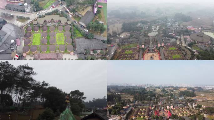 酒村 大梁酒庄 建筑物航拍