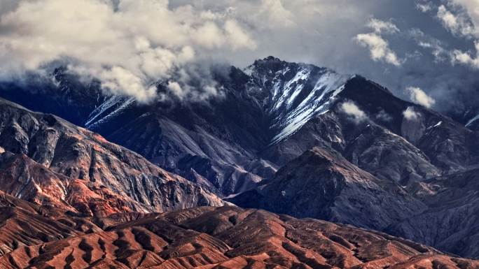 新疆帕米尔高原雪山戈壁云海延时