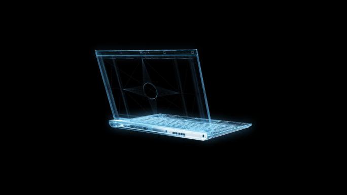 透视全息笔记本电脑动画透明通道素材