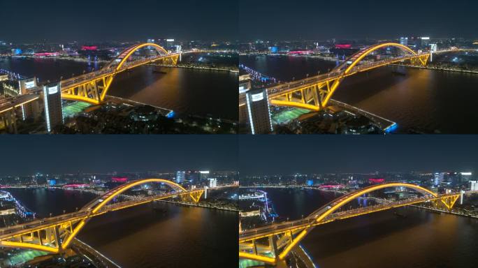 上海黄浦江交通，卢浦大桥。