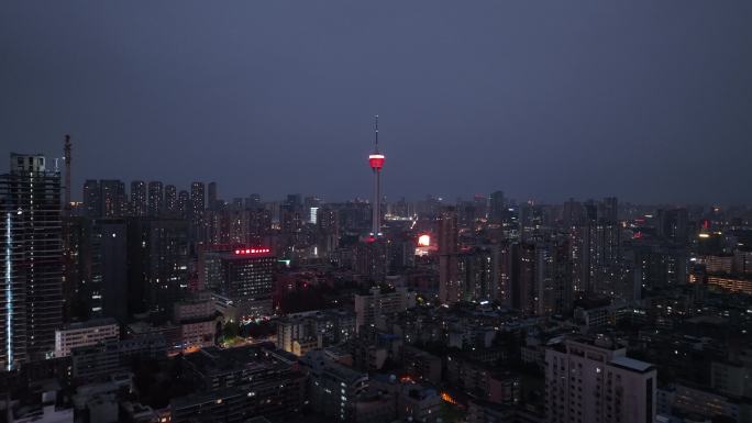 成都锦江区夜景航拍