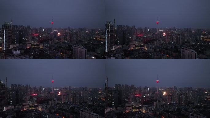 成都锦江区夜景航拍