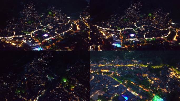 航拍西江千户苗寨