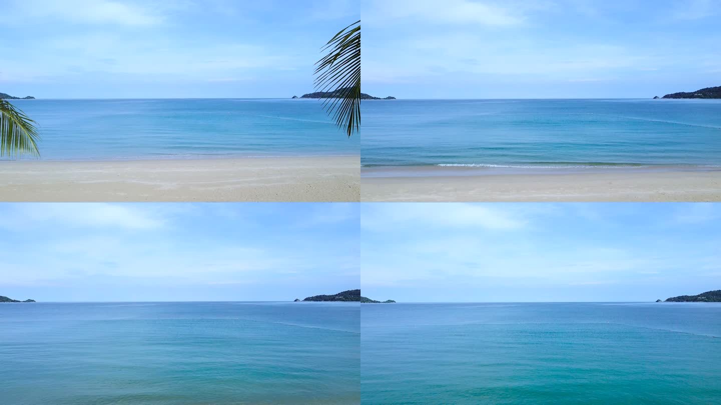 泰国普吉岛的热带海滩，有椰子树、白沙滩和绿松石水。。