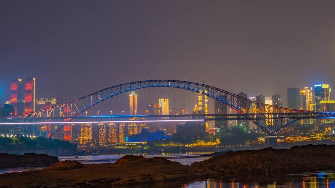 朝天门大桥夜景延时