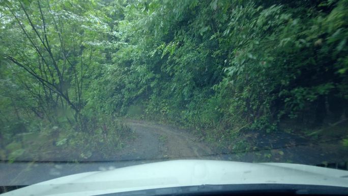 汽车在肮脏的道路上行驶