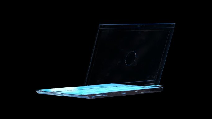 科技全息笔记本电脑透明通道素材