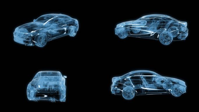 透视全息宝马M2汽车透明通道素材
