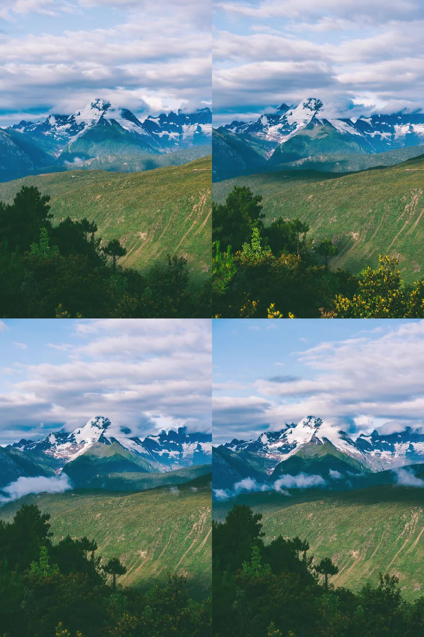 6K分辨率云南梅里雪山神女峰竖幅延时摄影