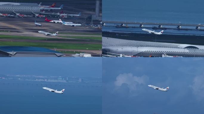 深圳机场起飞的东海航空客机