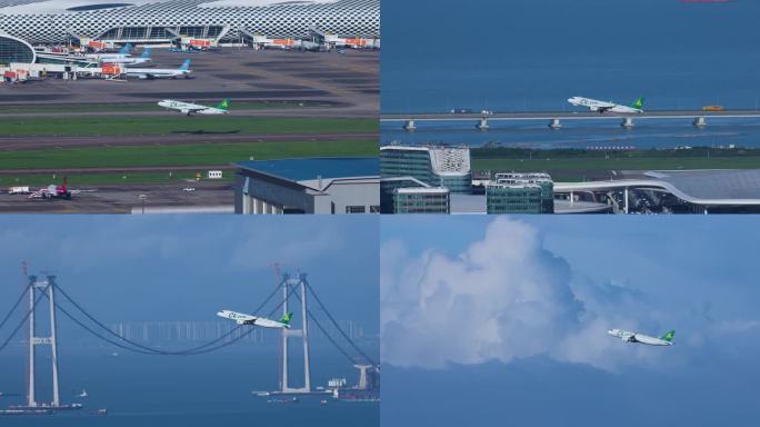 深圳机场起飞的春秋航空客机