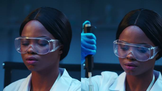 女科学家在实验室吸管