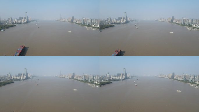 湖北武汉长江两岸高楼建筑航拍