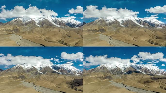 新疆喀什帕米尔高原公格尔九别峰雪山航拍