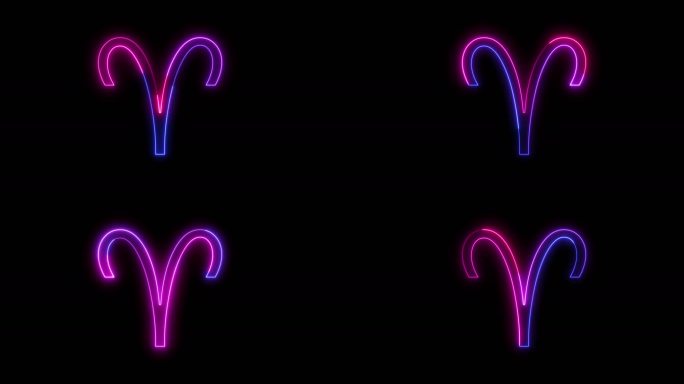 白羊座星座霓虹灯风格