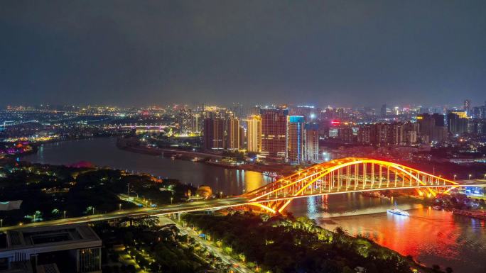 佛山三龙湾东平河东平大桥夜景延时