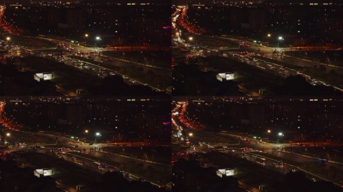 杭州城市夜景车流时间