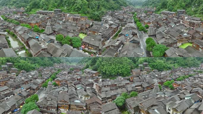 航拍贵州肇兴侗寨