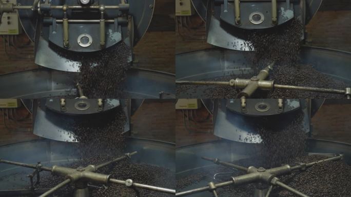 机器烘焙咖啡豆烘烤炒高温