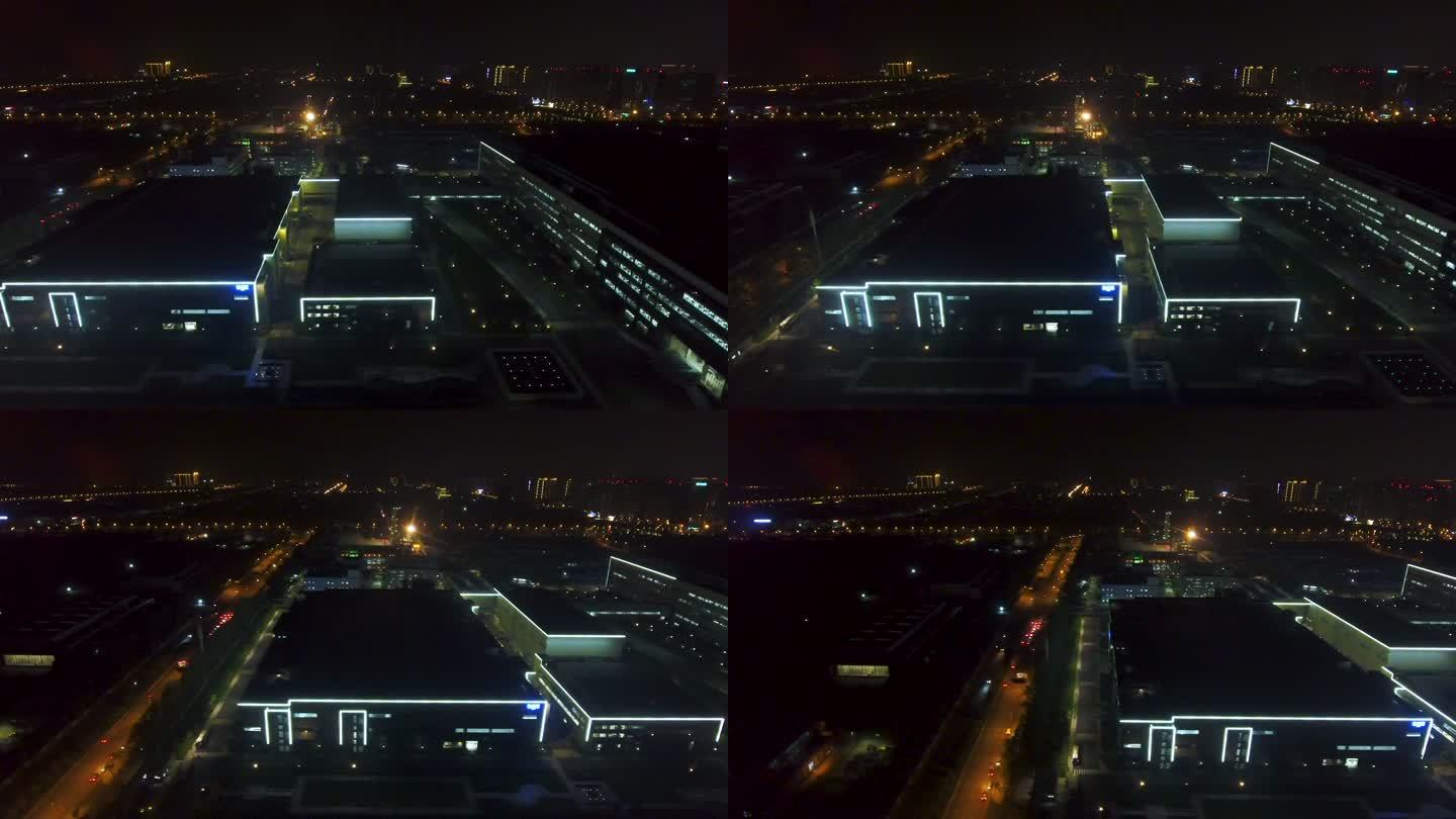 工厂夜景航拍