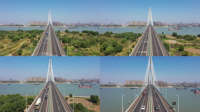 安庆市长江大桥航拍池州长江大桥 大桥航拍