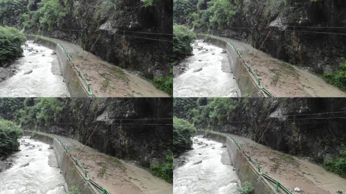 雨后塌方的山路