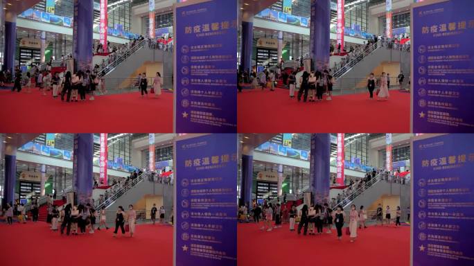 南宁国际会展中心电梯人流升格拍摄