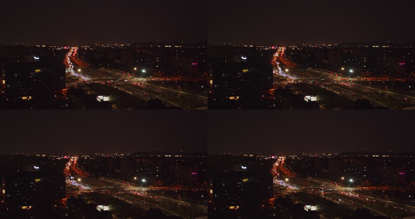 杭州城市夜景车流