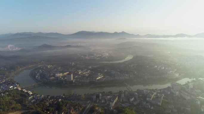 建宁县城航拍大景