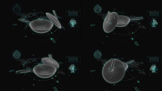 HUD科技界面炒锅展示素材