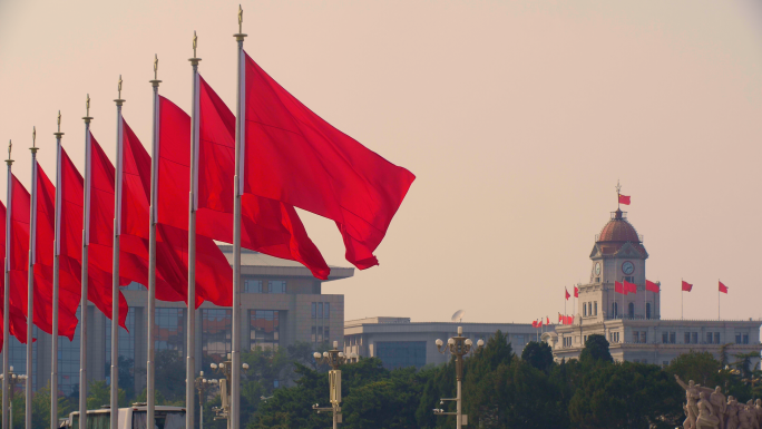 天安门、国庆、十一、红旗、喜庆、北京首都