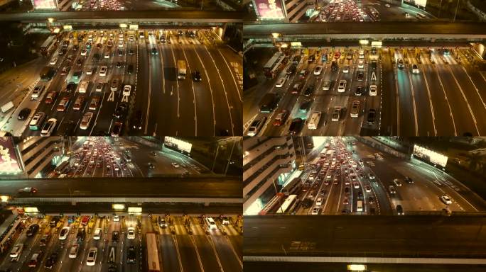 香港海底隧道夜间繁华商业