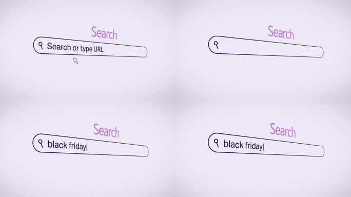 在搜索栏中键入黑色星期五。在网络浏览器上搜索黑色星期五股票视频。
