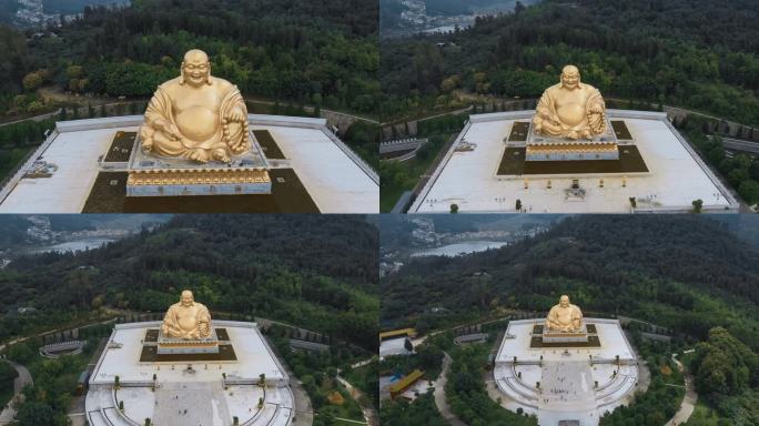 佛像地标视频云南弥勒县金色弥勒佛公园雕像