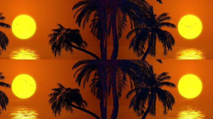 黄昏椰子树